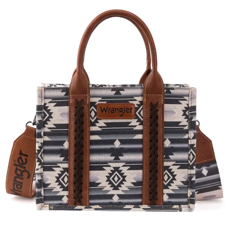 Wrangler Wrangler Southwestern Print Small Canvas Tote/Crossbody - Black