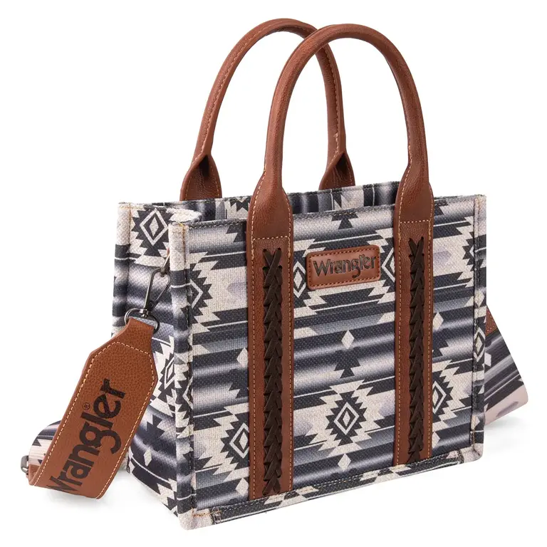Wrangler Wrangler Southwestern Print Small Canvas Tote/Crossbody - Black