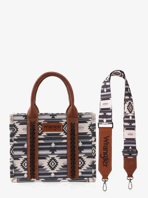 Wrangler Wrangler Southwestern Print Small Canvas Tote/Crossbody - Black