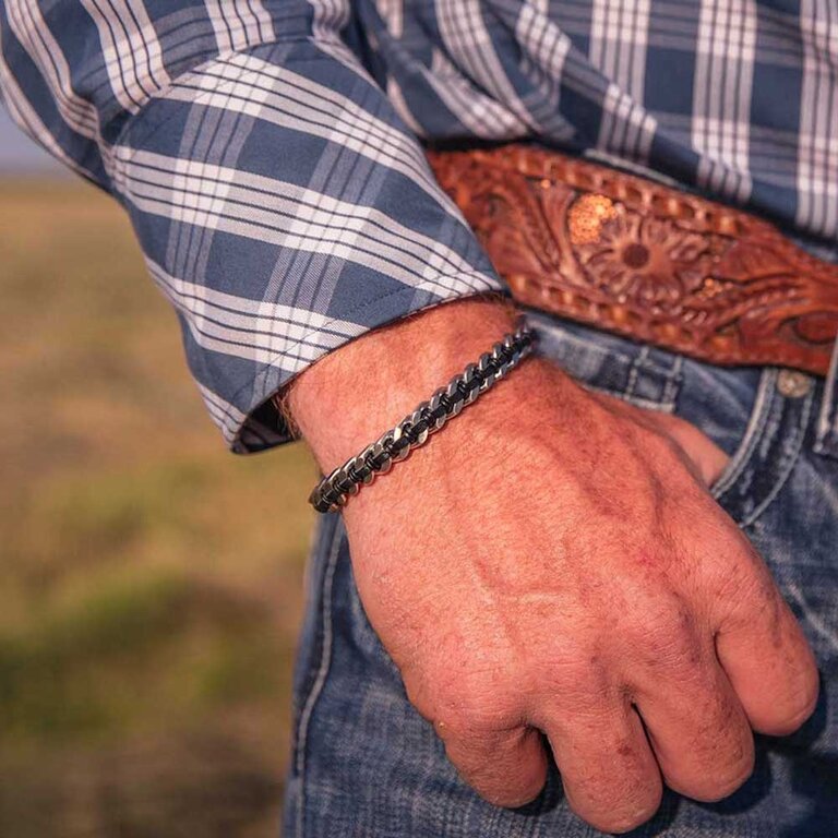 Montana Silversmiths Montana Silversmiths Wrapped In Leather Light Bracelet