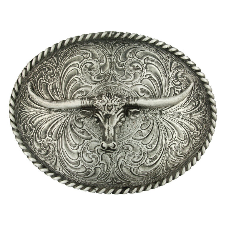 Montana Silversmiths Montana Silversmiths Steerhead Antique Silver Buckle
