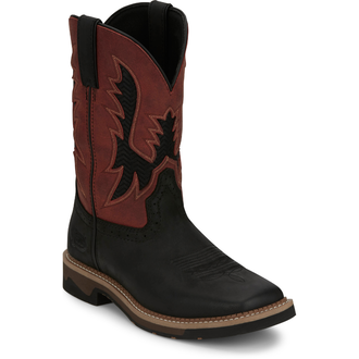 Justin Justin Bolt Coal Black Water Buffalo Work Boot