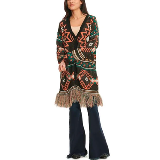 Rock and Roll Rock And Roll Long Cardigan With Fringe