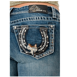 Grace in LA Grace In LA Jeans - Horseshoe With Saddle Pocket
