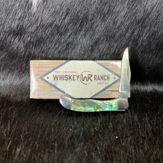 Whiskey Bent Whiskey Ranch Green Avalone Mini Hunter Knife