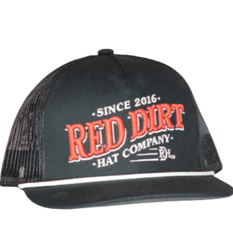 Red Dirt Hat Co Red Dirt Hat Co Red Ripple Cap - Black/Black/White Rope