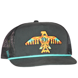 Red Dirt Hat Co Red Dirt Hat Co Johnny Cap - Black/Black/Turquoise Rope