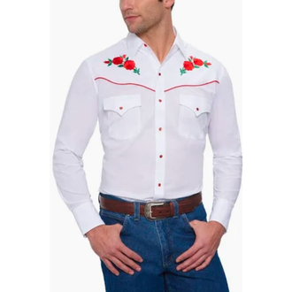 Ely And walker Ely and Walker Rose Embroidered Snap L/S Shirt - White