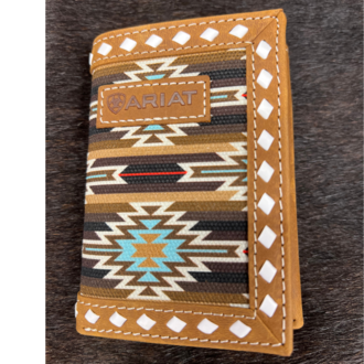 Ariat Ariat Southwest Diamond Pattern Trifold Wallet