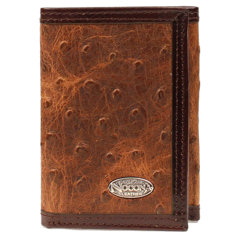 Nocona Nocona Ostrich Print Trifold Wallet