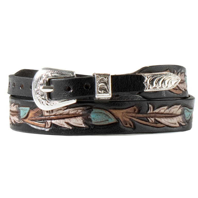 Twister Twister Hand Tooled/Painted Feather Hat Band