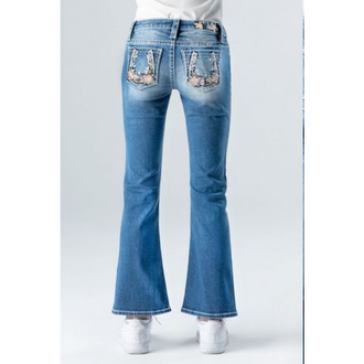 Miss Me Miss Me Mid-Rise Boot Cut - Horseshoe/Flower Pocket