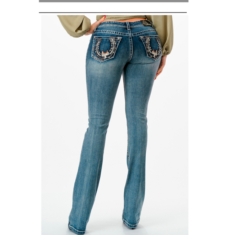 Grace in LA Grace In LA Boot Cut Easy Fit - Horseshoe/Saddle Pocket