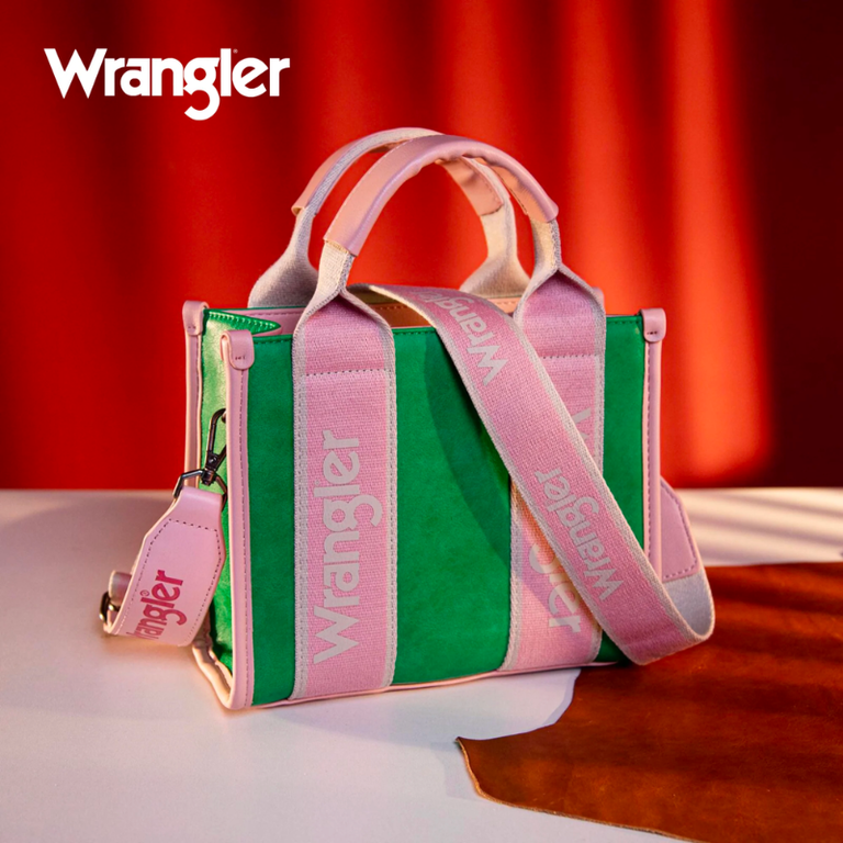 Wrangler Wrangler Color Block Small Tote/Crossbody - Green/Pink