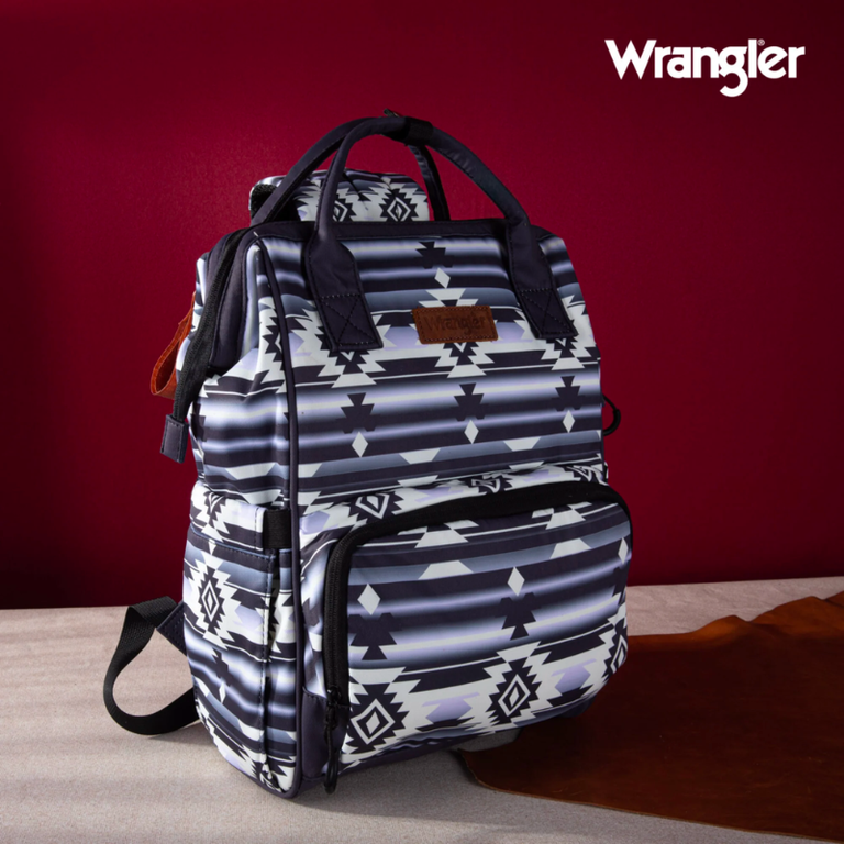 Wrangler Wrangler Allover Aztec Dual Sided Backpack - Black