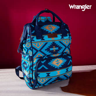 Wrangler Wrangler Allover Aztec Dual Sided Backpack - Navy