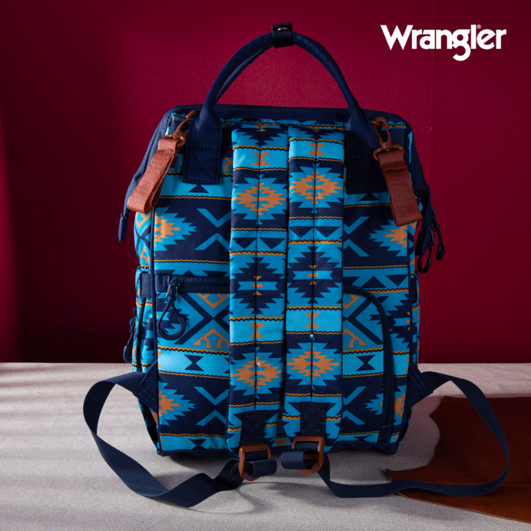 Wrangler Wrangler Allover Aztec Dual Sided Backpack - Navy