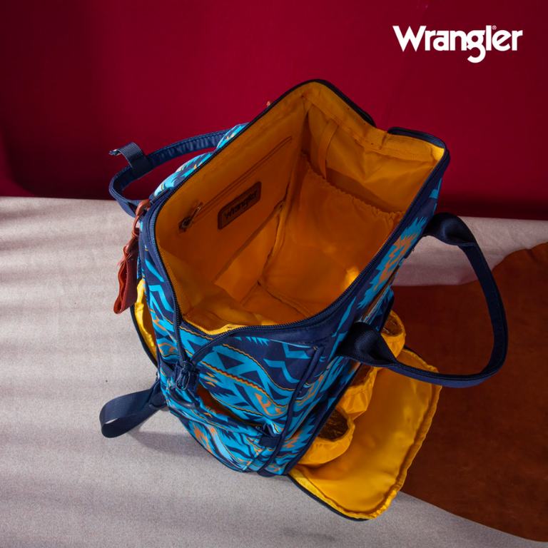 Wrangler Wrangler Allover Aztec Dual Sided Backpack - Navy