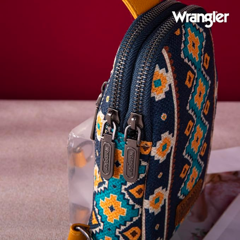 Wrangler Wrangler Aztec Print Crossbody/Sling Chest Bag - Mustard