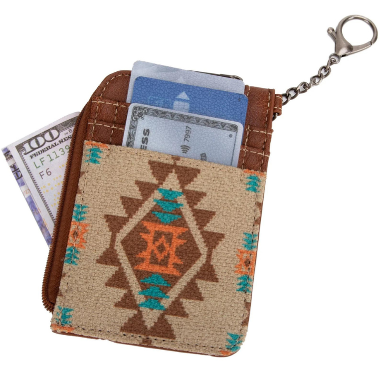 Wrangler Wrangler Southwestern Art Print Mini Zip Card Case - Tan