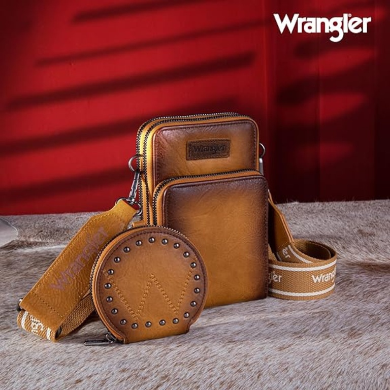 Wrangler Wrangler Crossbody Cell Phone Bag With Coin Pouch - Yellow