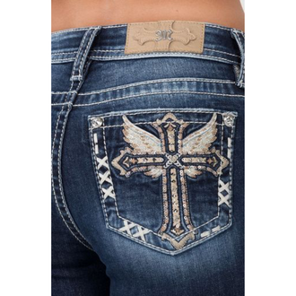 Miss Me Miss Me Winged Cross Pocket Boot Cut Jeans