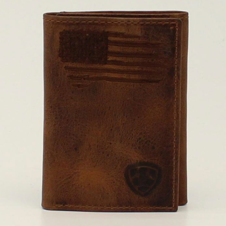 Ariat Ariat Distressed Flag Trifold Wallet