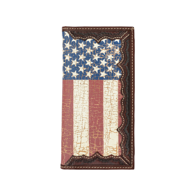 3D 3D Distressed USA Flag Rodeo Wallet