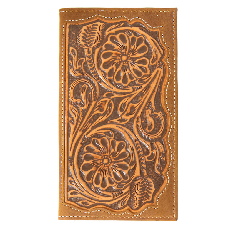 3D 3D Floral Embossed Inlay Rodeo Wallet