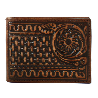 3D 3D Floral Basketweave Bifold Wallet