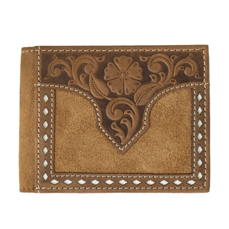 Nocona Nocona Floral Embossed Buck Lacing Bifold Wallet