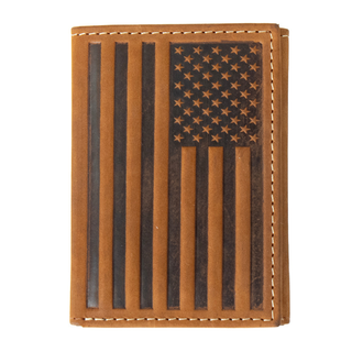 Nocona Nocona Embossed Flag Trifold Wallet