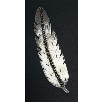 Austin Accent Austin Accent Metal Feather With Gold Vein Hat Pin