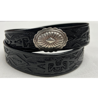 Austin Accent Austin Accent Thunderbird With Southwestern Pattern And Side Concho Hat Band - Black