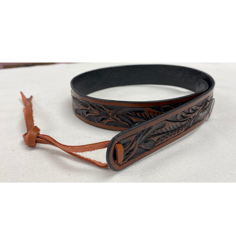 Austin Accent Austin Accent Carved Leather With Tie Hat Band - Brown