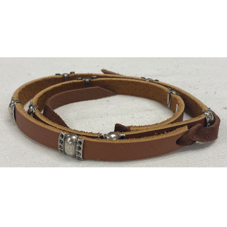 Austin Accent Austin Accent Leather With Square Conchos - Brown - USA Made