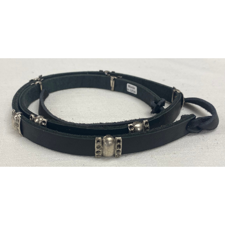 Austin Accent Austin Accent Leather With Square Conchos - Black - USA Made