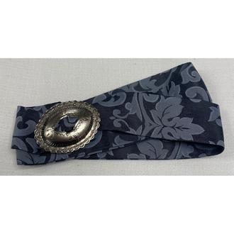 Austin Accent Austin Accent Silk Jaquard With Concho Hat Band - Grey/Black