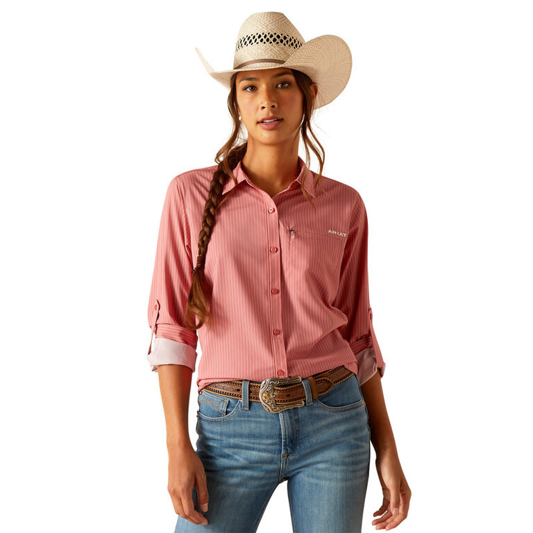 Ariat Ariat VentTek L/S Shirt - Faded Rose Pinstripe