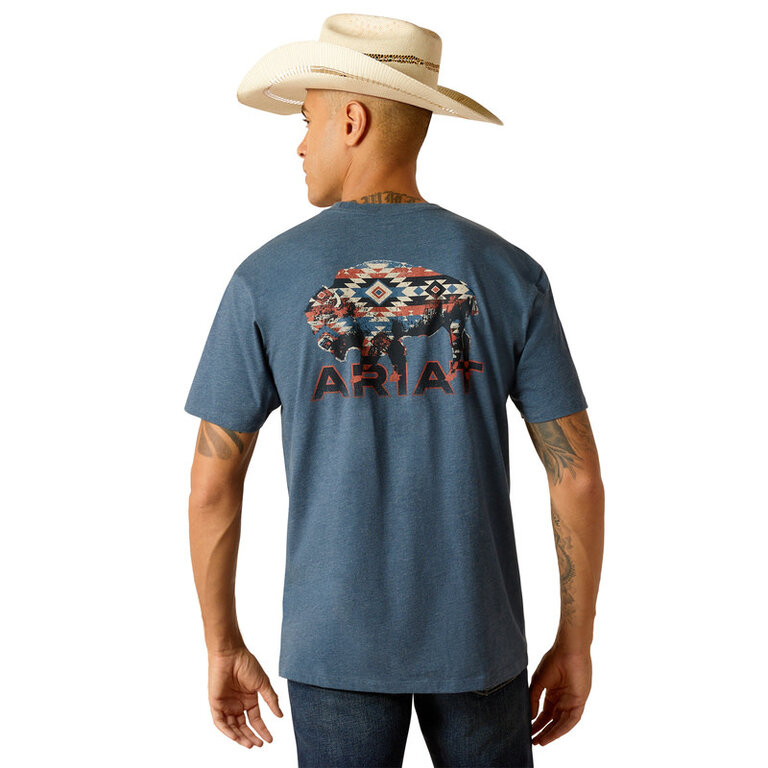 Ariat Ariat Southwest Bison Tshirt - Sailor Blue Heather