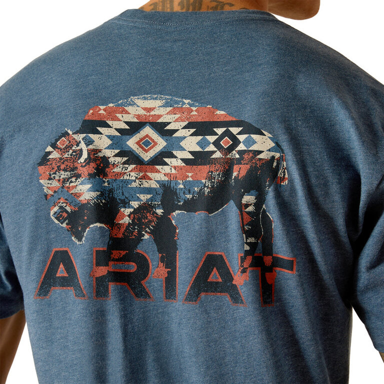 Ariat Ariat Southwest Bison Tshirt - Sailor Blue Heather