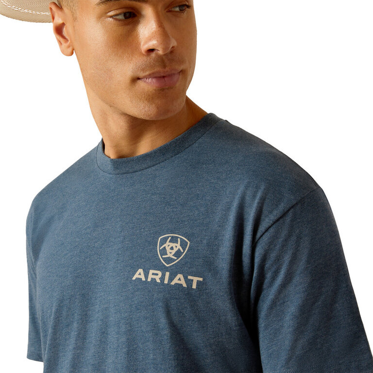 Ariat Ariat Southwest Bison Tshirt - Sailor Blue Heather