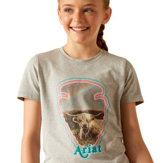 Ariat Ariat Arrowhead Highland Cow Tshirt - Heather Grey