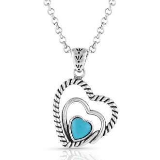Montana Silversmiths Montana Silversmiths Clearer Ponds Turquoise Heart Necklace
