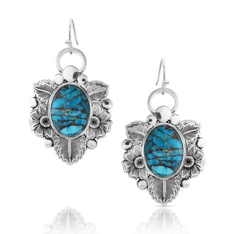 Montana Silversmiths Montana Silversmiths Sheridan Fields Blue Turquoise Earrings