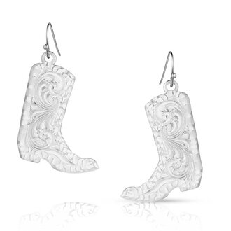 Montana Silversmiths Montana Silversmiths Chiseled Boot Silver Earrings
