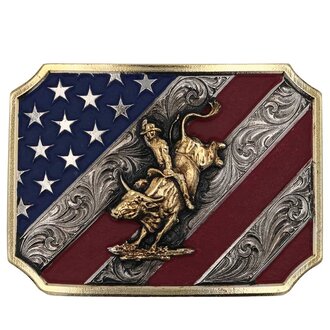 Montana Silversmiths Montana Silversmiths Patriot Bull Rider Buckle