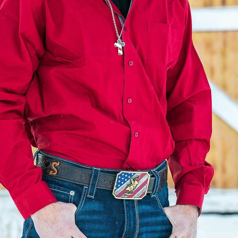 Montana Silversmiths Montana Silversmiths Patriot Bull Rider Buckle