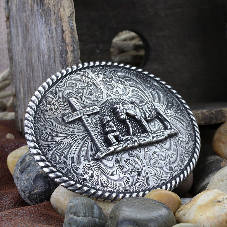 Montana Silversmiths Montana Silversmiths Christian Cowboy Attitude Buckle