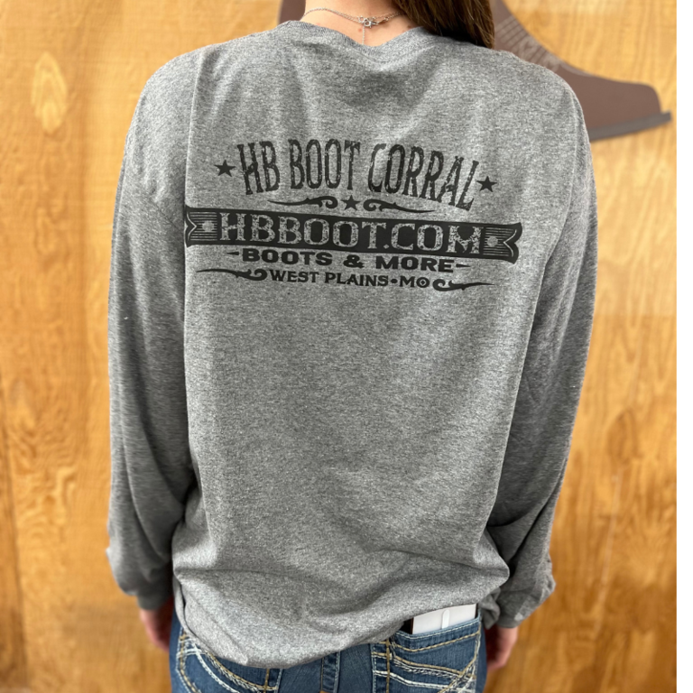 HB Boot Corral HB Boot Corral Long Sleeve Tshirt - Grey